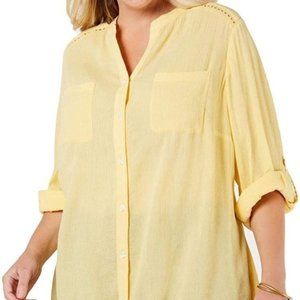 NWT Charter Club Cotton Blend Eyelet Blouse